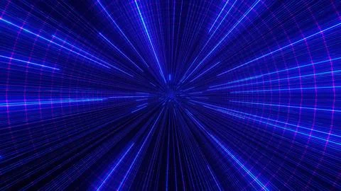Blue glowing particles wormhole 3d illustration background wallpaper design.. Stock Illustration
