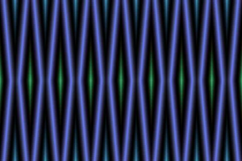 Blue glowing pattern lines crystal shiny shape bright light dark fractal art Stock-Illustration