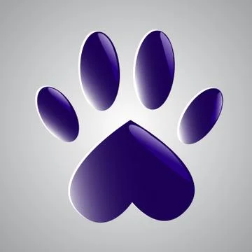 Blue glowing paw Stock Illustration