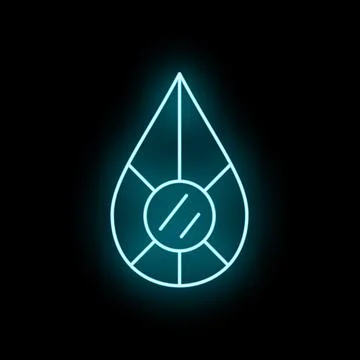 Blue glowing pear shaped diamond neon icon Stock Illustration