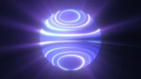 Blue glowing planet star in space glows with bright rays of the sun magical e Stock Illustration