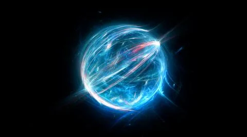 Blue glowing plasma ball lightning abstract background Stock Illustration