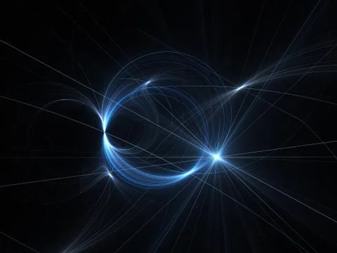 Blue glowing plasma with intersection lines in space Ilustração Stock
