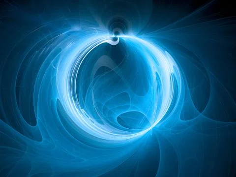 Blue glowing plasma ring in space Stock Illustration