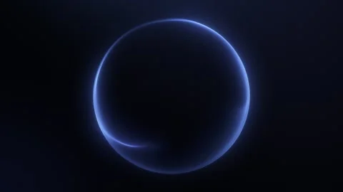 Blue glowing plasma sphere loop on dark background. Smooth luminous energy .. Stock-Footage 332622217