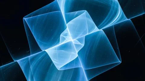 Blue glowing quantum abstract background Stock Illustration