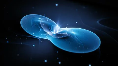 Blue glowing quantum bit Stock-Illustration