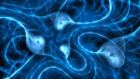 Blue glowing quantum correlaction abstract background 스톡 일러스트