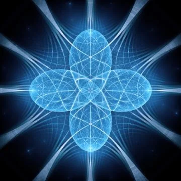 Blue glowing quantum harmony Stock Illustration