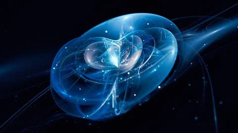 Blue glowing quantum universe Illustrazione stock