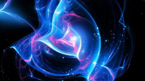 Blue glowing quantum waves abstract background Stock Illustration