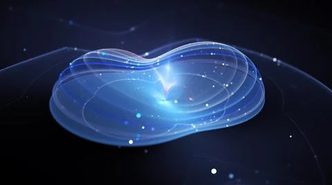 Blue glowing qubit abstract background Stock Illustration