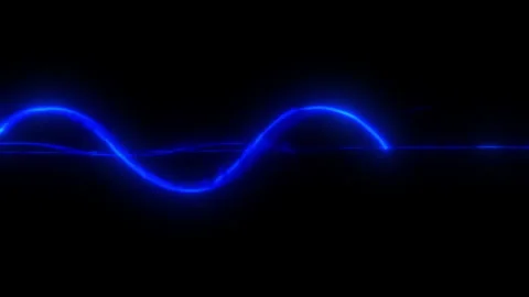 Blue Glowing Random Oscillating Lines Moving Quickly with Black Background. Stock Footage 311972667