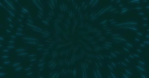 Blue glowing rays fly away into the tunnel Stock Footage 285498029