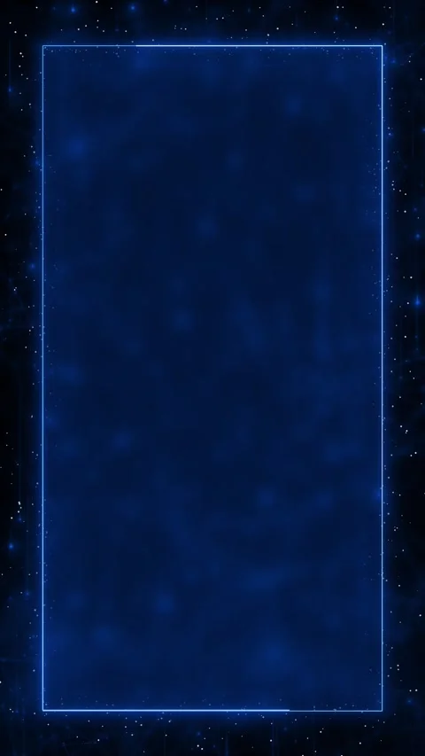 Blue glowing rectangle frame star particles, dark soft depth, and clean empty ce 動画素材 340479684