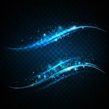 Blue glowing shiny lines effect vector background. EPS10. Abstract effect of Stock Illustration