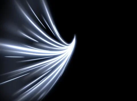 Blue glowing shiny lines effect vector background. Luminous white lines of .. Stock Illustration