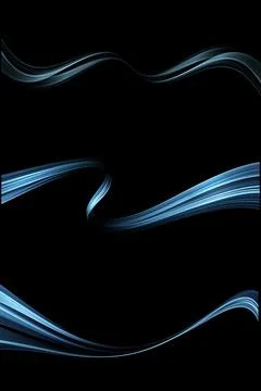 Blue glowing shiny lines effect vector background. Luminous white lines of .. Stock Illustration