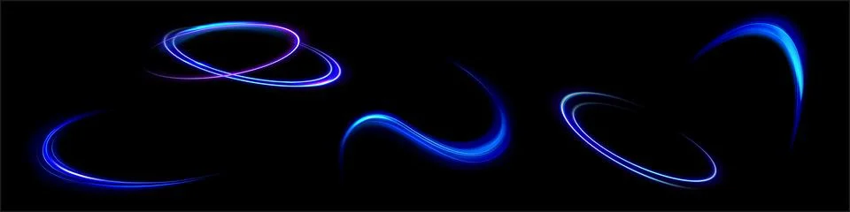 Blue glowing shiny lines effect vector background. Luminous white lines of .. Illustrazione stock