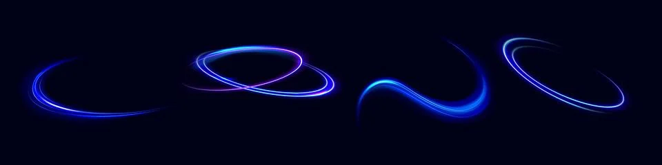 Blue glowing shiny lines effect vector background. Luminous white lines of speed Stock Illustration