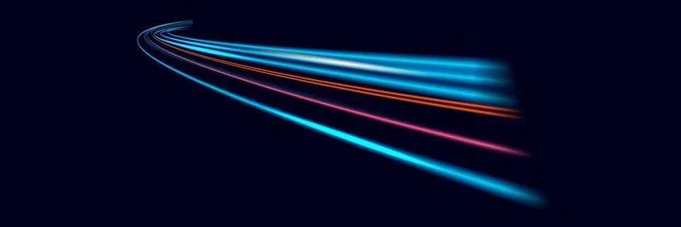 Blue glowing shiny lines effect vector background. Luminous white lines of speed Stock Illustration