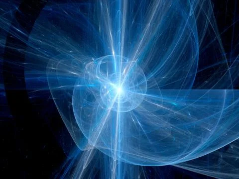 Blue glowing singularity in space Stock Illustration