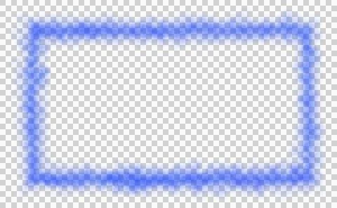 Blue glowing smoke frame,border on transparent background with foggy neon Stock Illustration