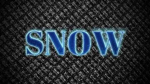 Blue Glowing Snow Text on Black Patterned Background Stock Illustration