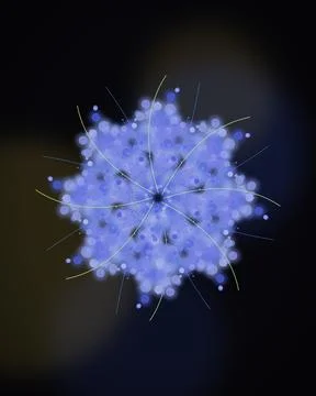 Blue glowing snowflake pattern and winter holiday particle explosion. Abstr.. Stock-Illustration