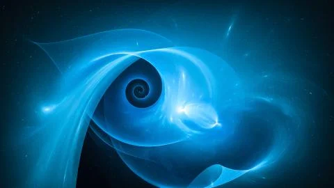 Blue glowing space and time singularity abstract background Stock Illustration