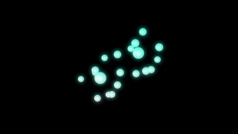 Blue glowing sphere Molecule random rotation overlay effect Video stock 322786016
