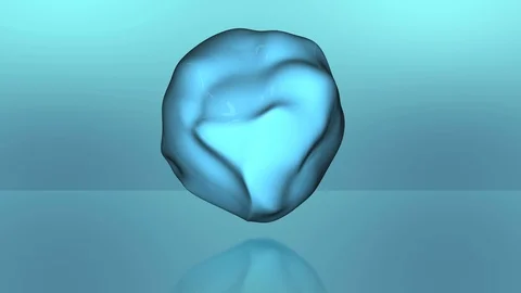 Blue glowing sphere rotating and deforming. Stock Footage 122187220