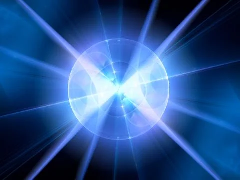 Blue glowing sphere space technology Stock Illustration