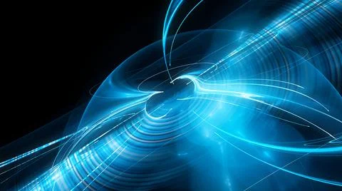 Blue glowing spinning disk with laser beam Stock Illustration