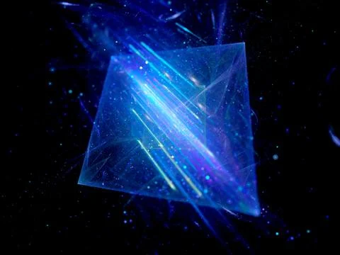 Blue glowing squares with motion lines Stock Illustration