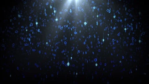 Blue Glowing Stars Rain Stock Footage 100531859