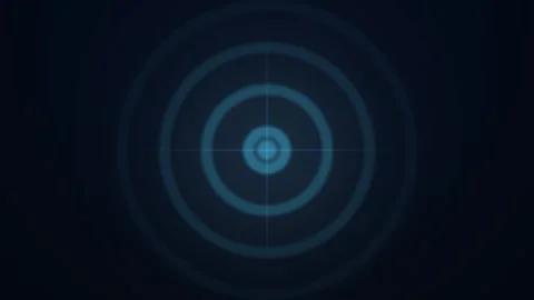 Blue Glowing Target with Concentric Rings Stock Footage 340499487