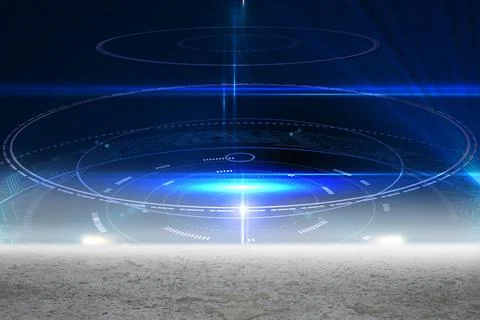 Blue glowing technology interface Stock Photos
