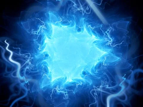 Blue glowing triangle plasma field in space Illustrazione stock