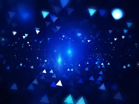 Blue glowing triangles in space 스톡 일러스트