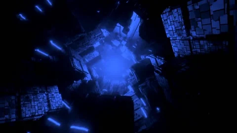 Blue Glowing Tunnel  Animation Loop 스톡 동영상 219284703
