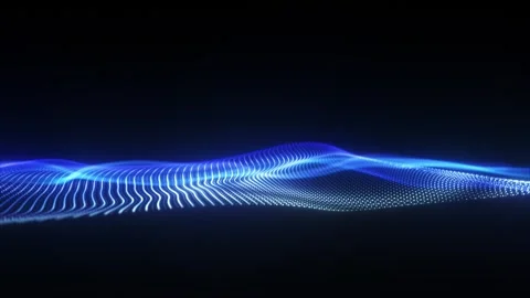 Blue glowing wave surface Stock Footage 318312737