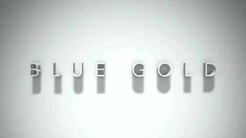 Blue Gold 3D title animation with shadows on a white background Stock Footage 296526970
