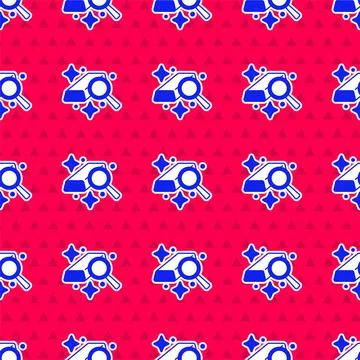 Blue Gold bars icon isolated seamless pattern on red background. Banking Ilustración de archivo