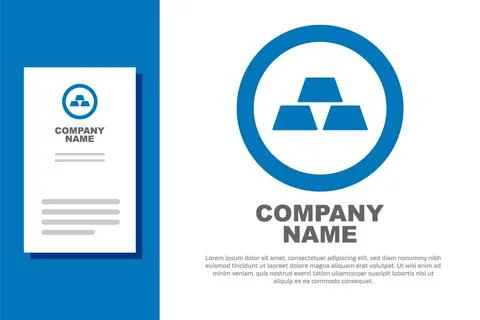Blue Gold bars icon isolated on white background. Banking business concept. Logo 스톡 일러스트