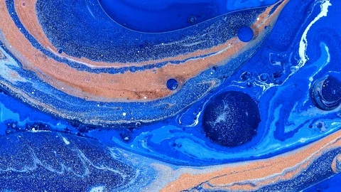 Blue gold light complex galaxy of cosmic paint colors in motion 1 Stock Footage 108010217