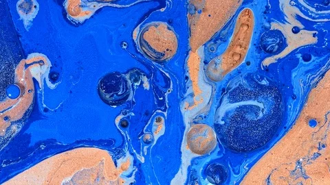 Blue gold light complex galaxy of cosmic paint colors in motion 2 Stock Footage 108010287