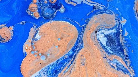 Blue gold light complex galaxy of cosmic paint colors in motion 4 Stock Footage 108010583