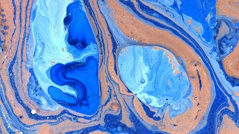 Blue gold light complex galaxy of cosmic paint colors in motion 6 Stock Footage 108010746