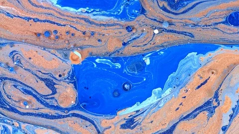 Blue gold light complex galaxy of cosmic paint colors in motion 7 Video stock 108010809